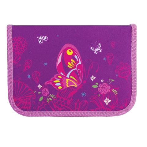 Пенал TIGER FAMILY (ТАЙГЕР), 1 отделение, откидная планка, "Волшебный сад", 20х14х4 см