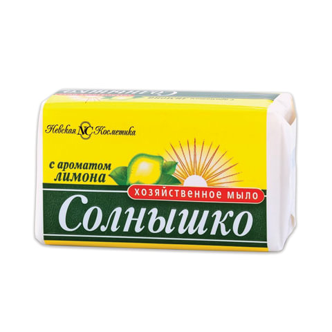 Мыло хозяйственное 72% 140г СОЛНЫШКО, с ароматом лимона, 11141