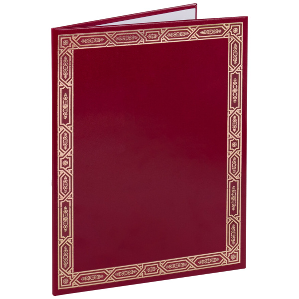 Папка адресная бумвинил без надписи, "Рамка", формат А4, в индивидуальной упаковке, АП4-01-020