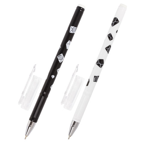 Ручка шариковая масляная BRAUBERG BLACK&WHITE "Letters", узел 0,7 мм, линия 0,35 мм, синяя