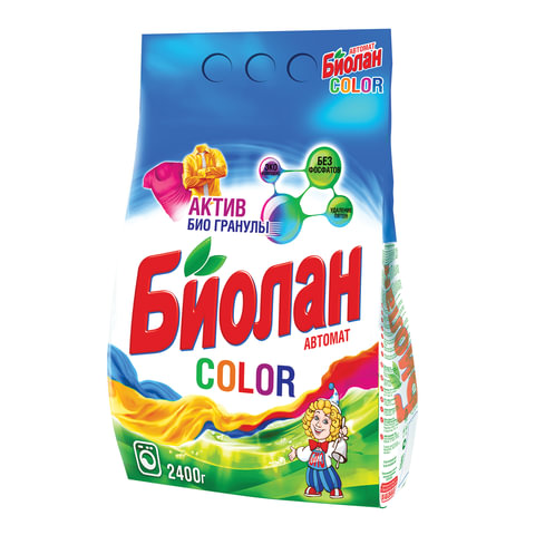 Стиральный порошок БИОЛАН автомат 2,4кг Color, ш/к 11117 