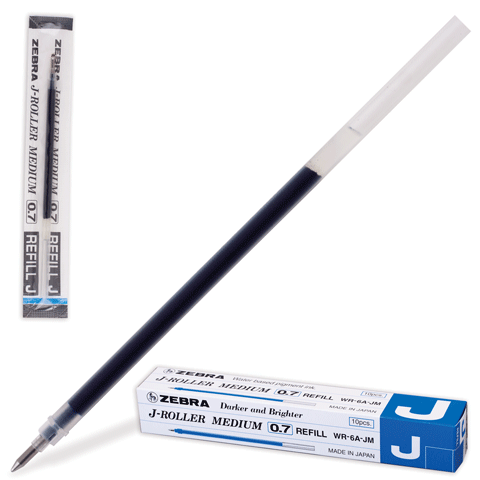 Стержень гелевый ZEBRA "J" 138мм, евронаконечник, 0,7мм, синий, WR-6A-JM-BL