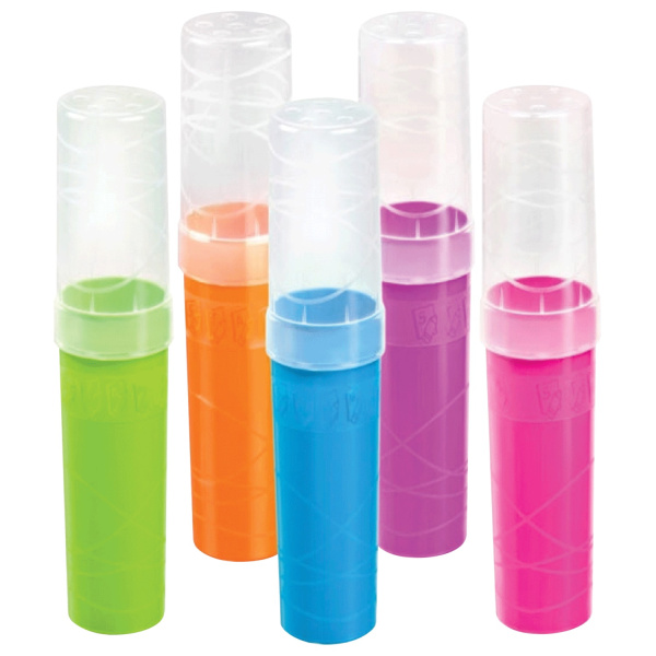 Пенал-тубус СТАММ "Intensive", пластиковый, 190х45 мм, 5 цветов ассорти, ПН38, 103779