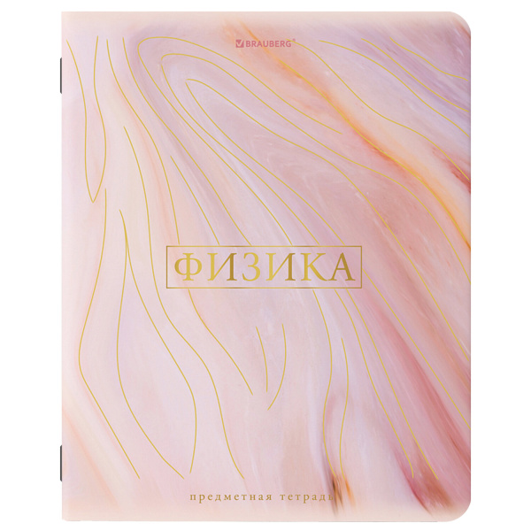 Тетрадь предметная PASTEL 48л, SoftTouch, фольга, ФИЗИКА, клетка, подсказ, BRAUBERG, 404319
