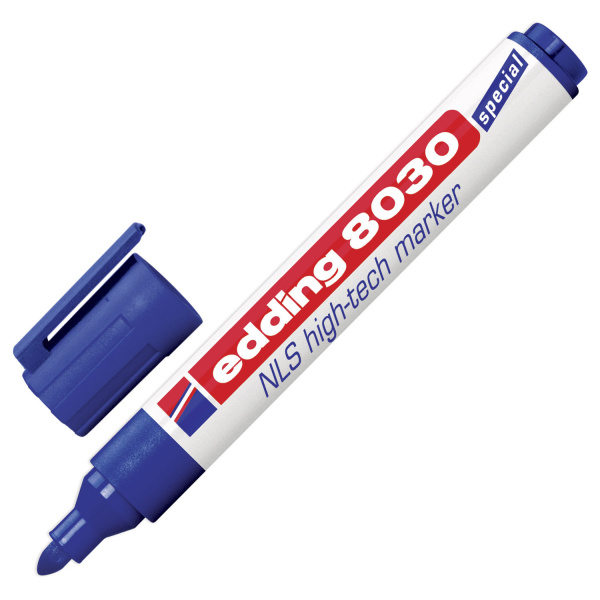 Маркер для промышленной маркировки EDDING 8030, СИНИЙ, 1,5-3мм,антикорроз.,кругл.наконечник,E-8030/3