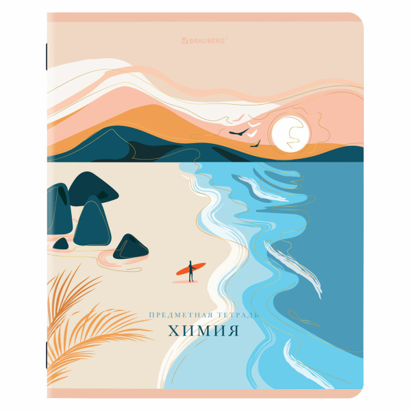 Тетрадь предметная ELEGANCE 48л, SoftTouch, фольга, ХИМИЯ, клетка, BRAUBERG