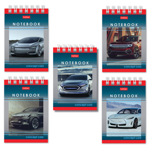 Блокнот А7 40л., гребень, тон. блок, HATBER, Машинки, 65*100мм, 40Б7Bгр (B112489)