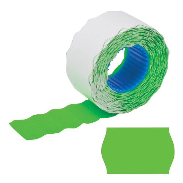 Этикетки PRIX 25*16мм BRAUBERG, КОМПЛЕКТ 5 рул. по 800 шт., волна, зел., (пистолет 290438), 123583