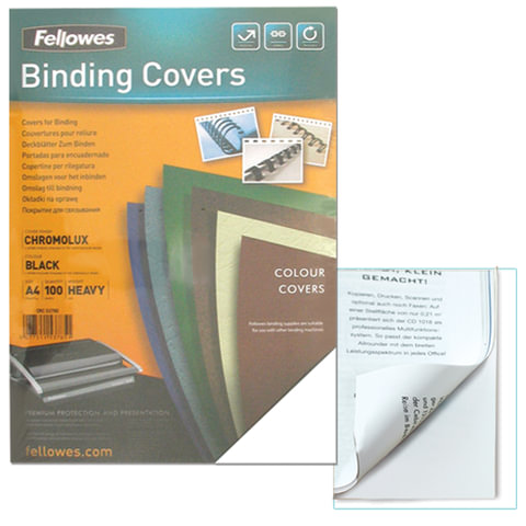 Обложки д/переплета FELLOWES, КОМПЛЕКТ 100шт, Chromolux, А4, картон 250г/м2, белые, FS-53780