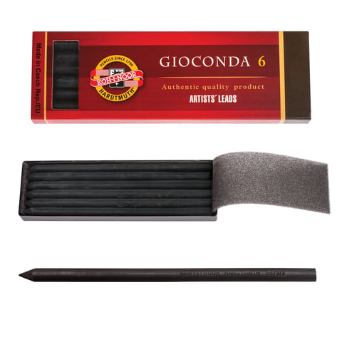 Графитовый стержень KOH-I-NOOR "Gioconda Negro", 6 шт., черный, 4345