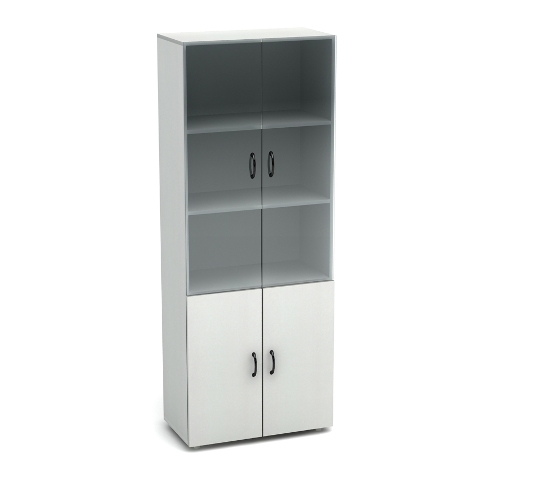 К2 Канц Шкаф со стеклом (700х350х1830) (ШК31+ДК32х2+ДК35х2+ФС04х2)