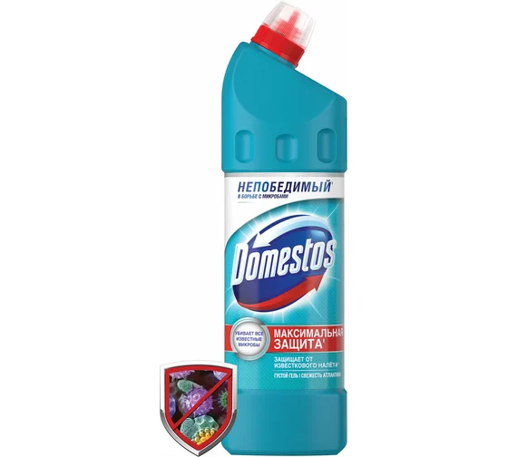 Чистящее средство 1л DOMESTOS (Доместос) "Свежесть Атлантики", с отбеливающ. эффектом, ш/к 94952