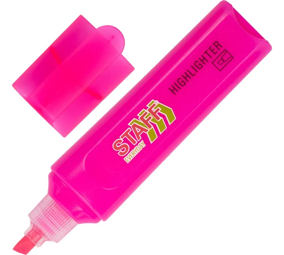 Текстовыделитель STAFF "EVERYDAY HL-720", РОЗОВЫЙ, линия 1-5 мм, скошенный наконечник, 152554