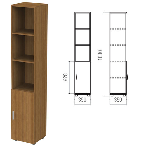 Шкаф полузакрытый "Канц", 350х350х1830мм, цвет орех (КК32.9+ДК32.9)