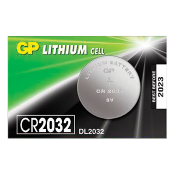 Батарейка GP Lithium, CR2032, литиевая, 1 шт., в блистере (отрывной блок), CR2032-7CR5