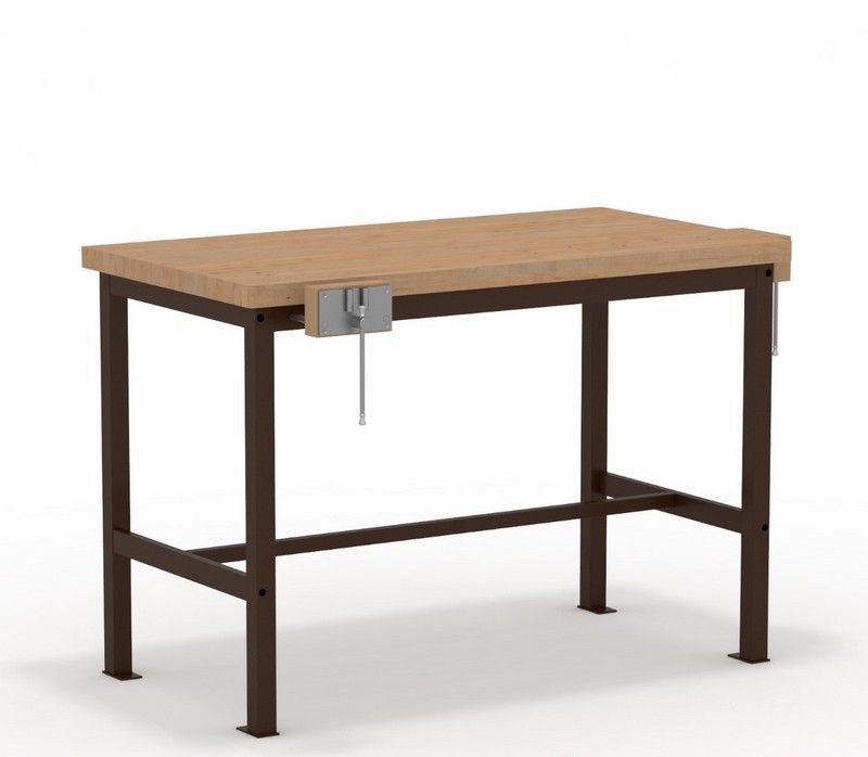 Верстак столярный (1200х600х830мм), столешница - массив сосны 4мм, м/к коричневый, М900