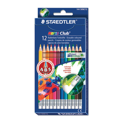 Карандаши цветные STAEDTLER (Штедлер,Германия) "Noris club",12 цв,с рез,заточ,европодвес,144-50NC12