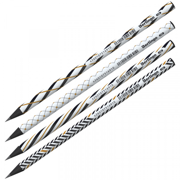 Карандаш ч/г Berlingo "Vortex" HB, круглый, черное дерево, заточен BP01102