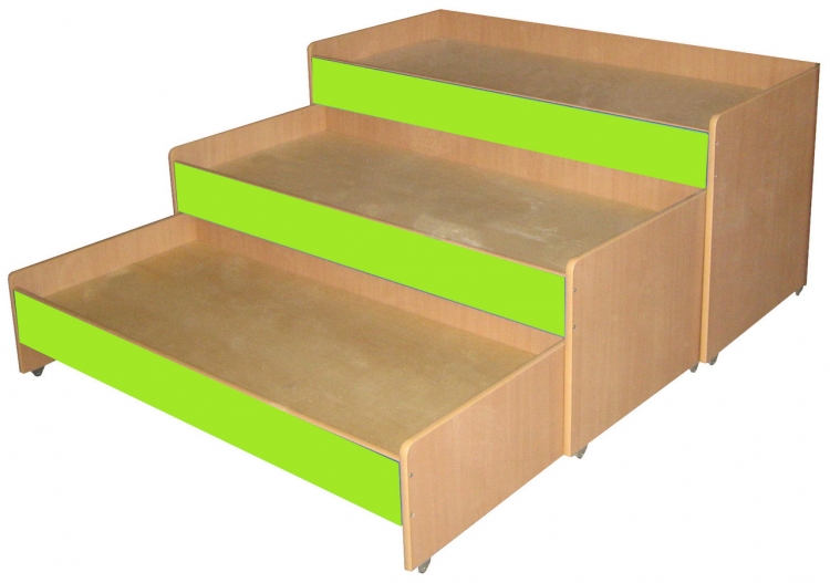 Кровать 3-х яр.выкатная (1459*660*810 мм) цветной фасад, ложе кровати фанера