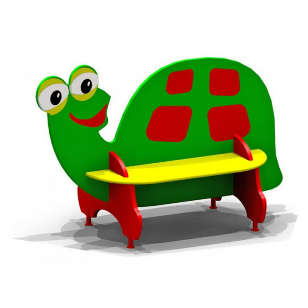 Скамейка детская "Черепаха" (от 1 до 7 лет), влагостойкая фанера, размеры 1250х615 мм