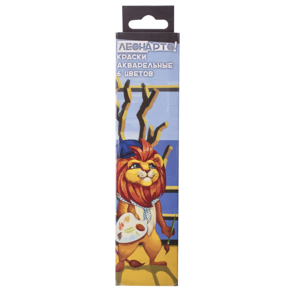 Краски акварельные POLIPAX, 6 цветов, медовые, без кисти, картонная коробка, европодвес