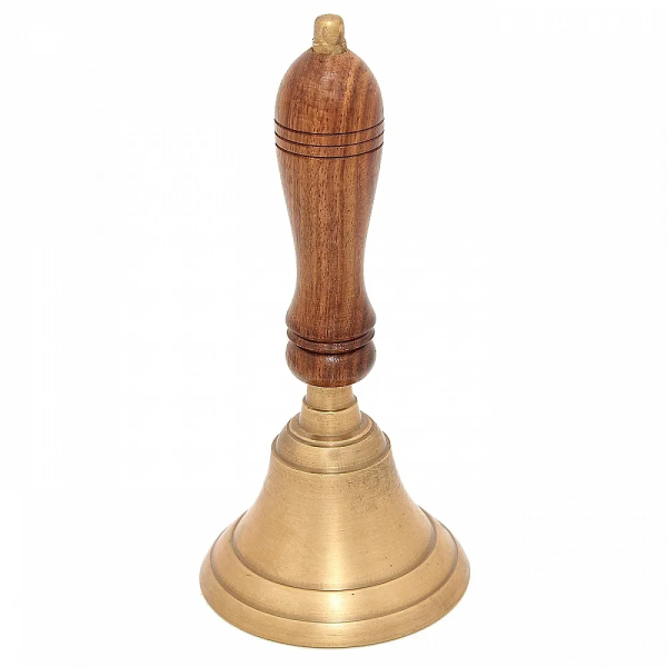 Колокол латунь, деревянная ручка, высота 18,5см, диаметр 7,7см