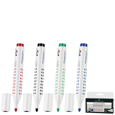 Набор маркеров для доски FABER-CASTELL 4 шт., (чёрн., син., красн., зел.), FC159204