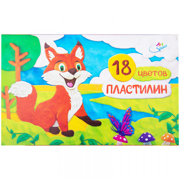 Пластилин ArtSpace, 18 цветов, со стеком, картон