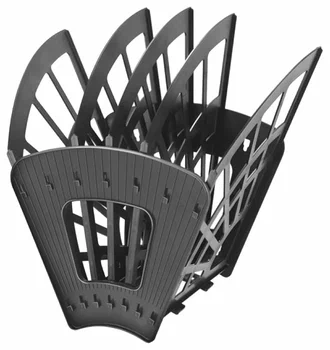 Лоток для бумаг веерный Стамм "Эконом", 5-ти секционный, черный