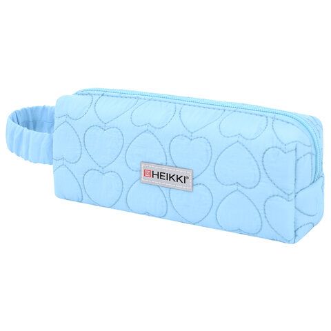 Пенал-косметичка HEIKKI (ХЕЙКИ) с ручкой, 1 отделение, стеганый полиэстер, 21х8х5 см, голубой, 27360