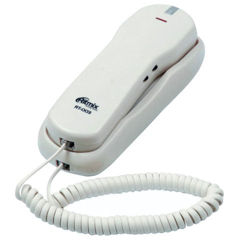 Телефон RITMIX RT-003 white, набор на трубке, быстрый набор 13 номеров, белый, 15118344 