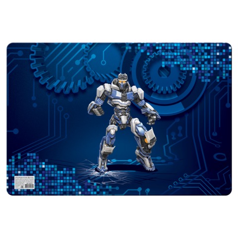 Коврик-подкладка д/письма и занят.творчеств BRAUBERG настол, 43*29см,пластик,цв.печать,Робот, 225314