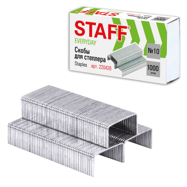 Скобы для степлера STAFF №10 1000шт., 220428