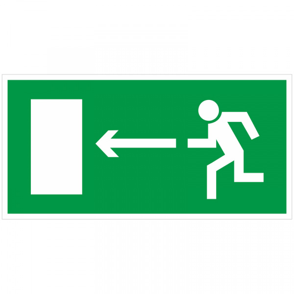 Знак эвакуац. OfficeSpace "Направление к эвакуацион. выходу налево", фотолюм, 150*300мм, самоклейка