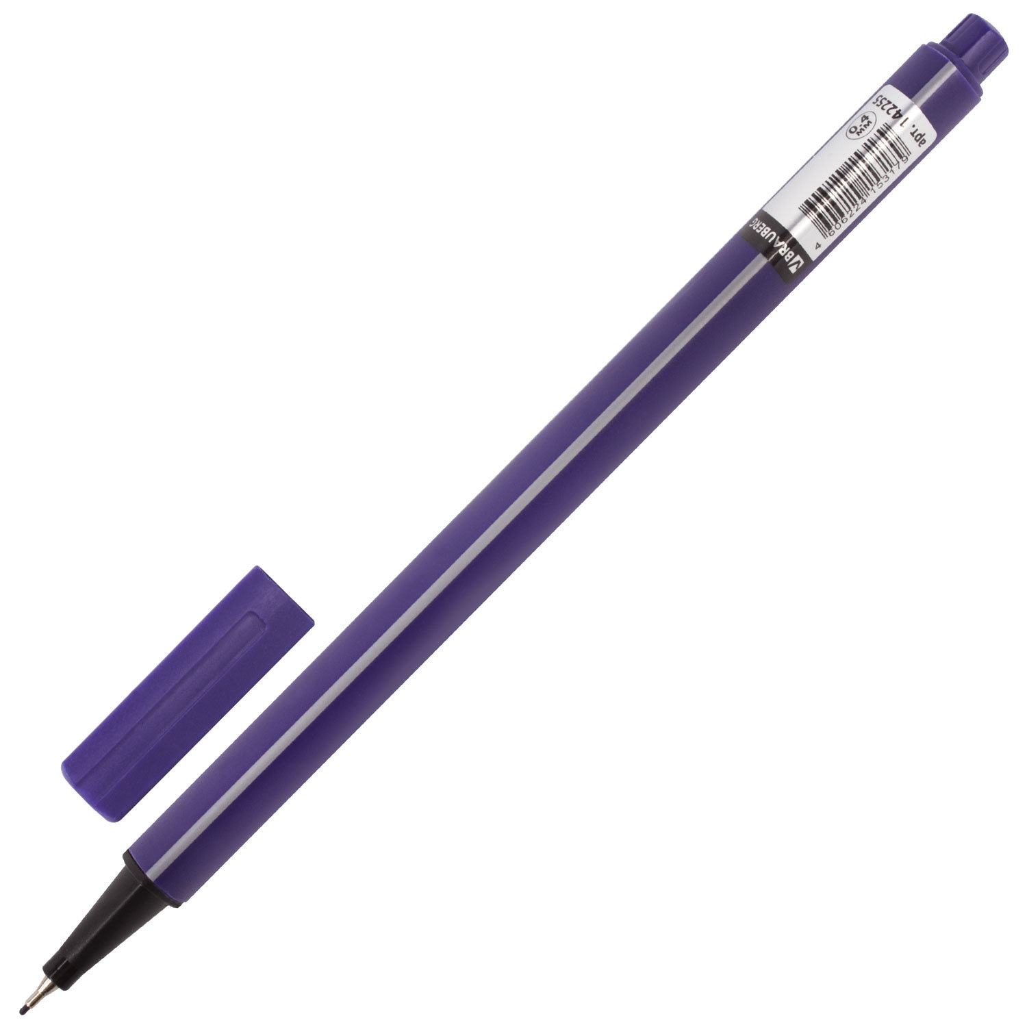 Ручка капиллярная "Aero", 0,4 мм,металлический наконечник, трехгранная, BRAUBERG, фиолетовая, 142255