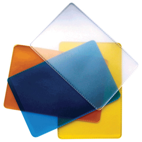Обложка-карман для проездных документов и карт, ПВХ, ассор (прозр син, жел, оранж), 65*98,ДПС, 1164.