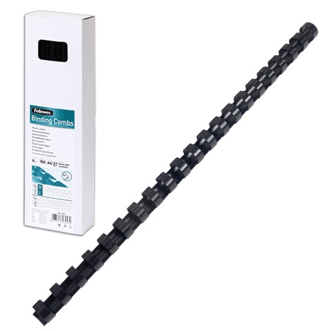 Пружины пласт. д/переплета FELLOWES, КОМПЛЕКТ 100шт, 6мм (для сшивания 10-20л) черные, FS-53453