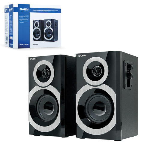 Колонки компьютерные SVEN SPS-619, 2.0, 2х10 W, двухполосные, разъем для наушников, регулятор громко