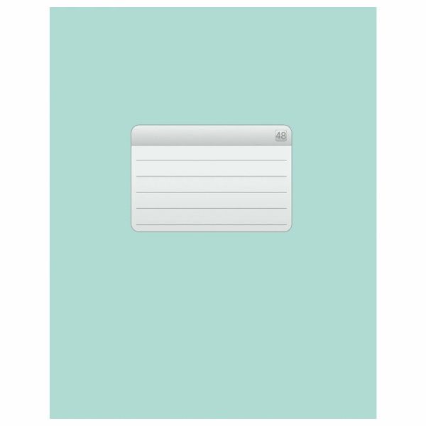 Тетрадь 48л. клетка HATBER-ECO, скоба, офсет №2, обложка мелов. бумага, Зеленая, 48Т5D1