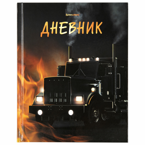 Дневник 1-4 класс 48л, твердый, BRAUBERG, глянцевая ламинация, с подсказом, Fire Road, 106356
