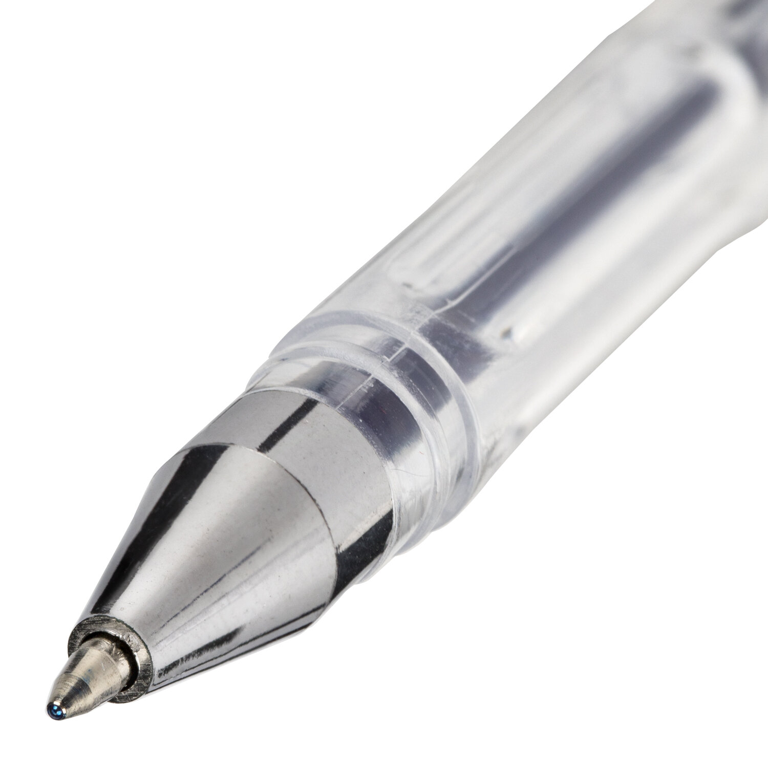 Ручка гелевая STAFF, СИНЯЯ, корпус прозрачный, хромированные детали, узел 0,5 мм, линия письма 0,35 