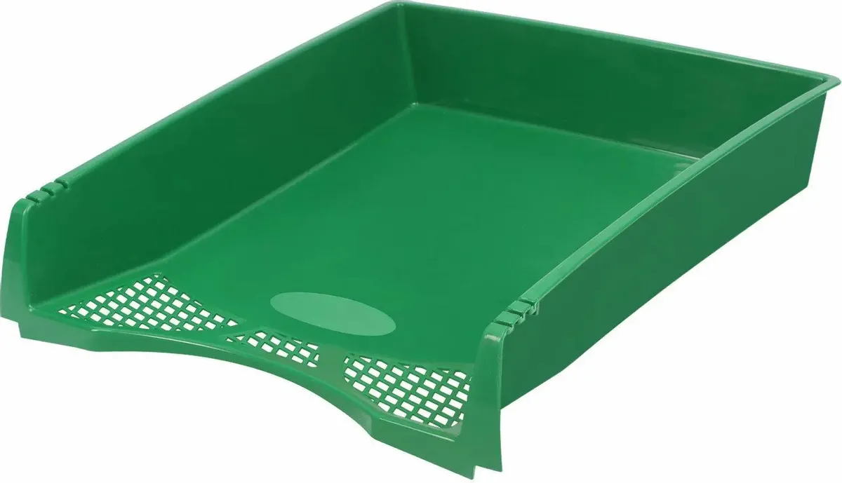 Лоток горизонтальный для бумаг STAFF "Profit", A4 (330х260х60 мм), полипропилен, зеленый, 237273