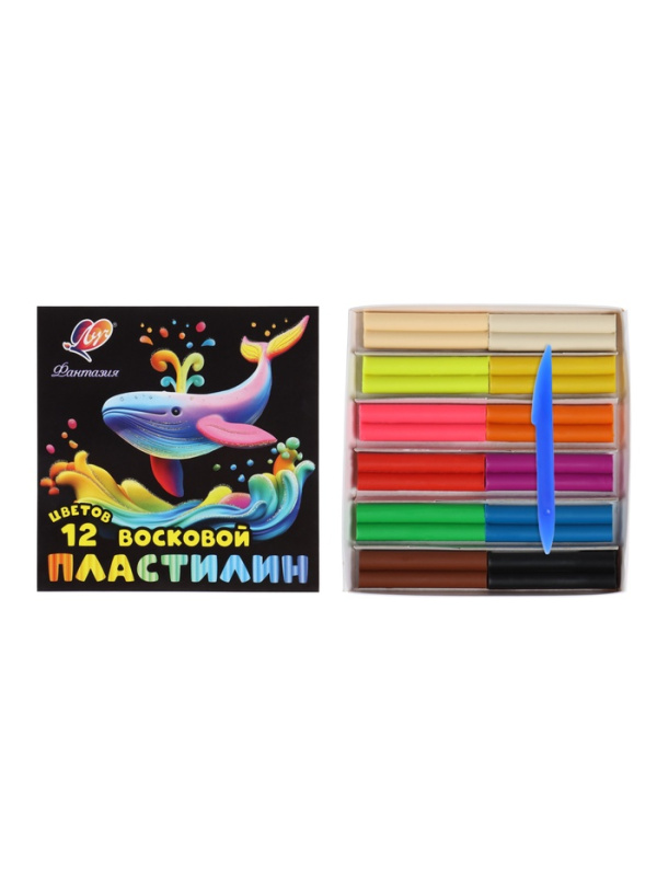 Пластилин восковой 12цв., ЛУЧ "Фантазия" 