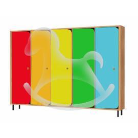 Шкаф "Компакт" 5-ти секционный, ЛДСП, 1416*280*1300 мм (цветной фасад)