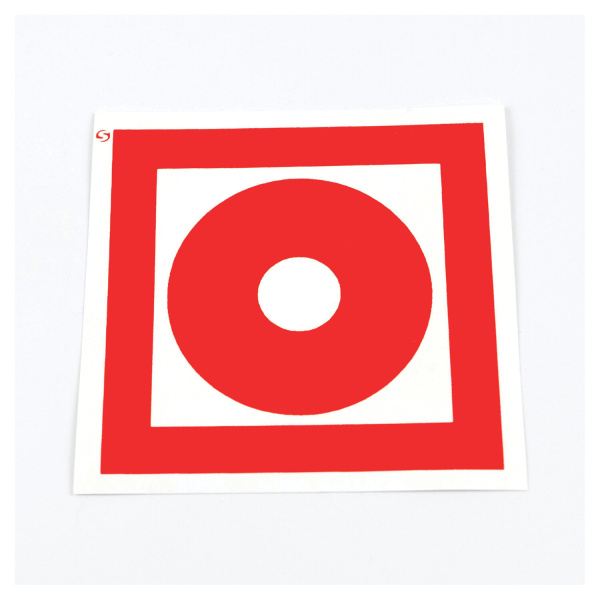 Знак пожарной безопасности "Кнопка включения пожарной автоматики", КОМПЛЕКТ 10 штук, 100х100 мм, пле