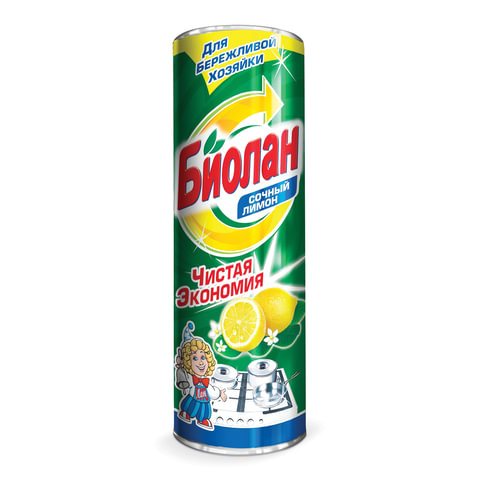 Чистящее средство БИОЛАН 400г, "Сочный лимон", порошок, ш/к 11131