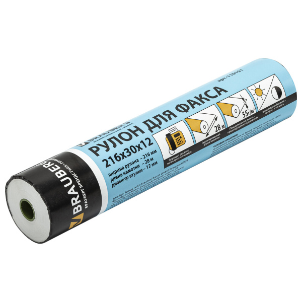 Рулон д/факса BRAUBERG 216х30х12 (28м)