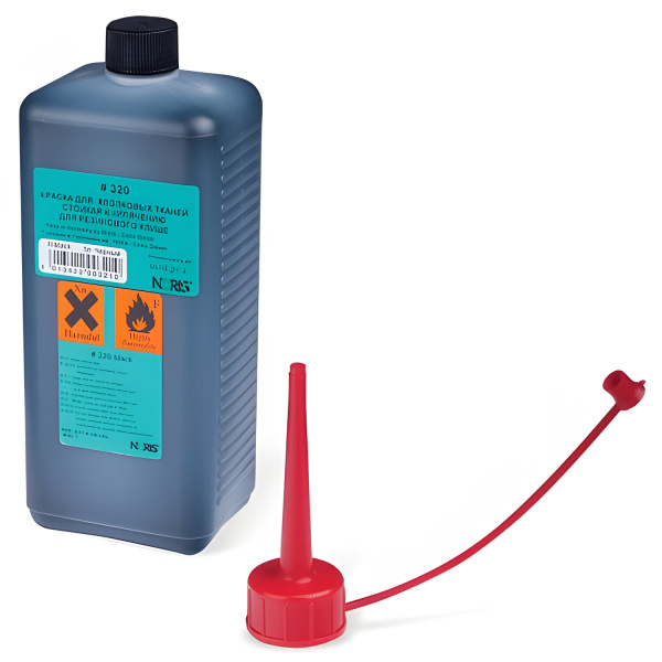 Краска штемпельная NORIS, черная, 1 л, водостойкая (специальная для хлопковых тканей), 320Eч 