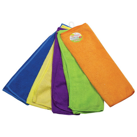 Салфетки универсальные из микрофибры ЛЮБАША "Эконом", набор 5 шт., 30х30 см, цвет ассорти, 603942