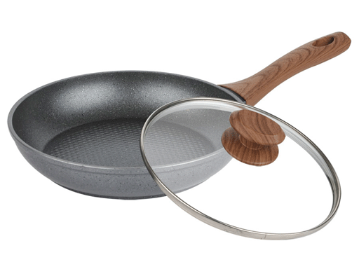 Сковорода нжс BK-7908 30см Marvelois с мраморн.покр.с крышкой